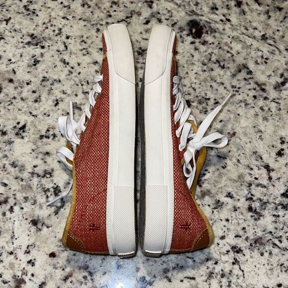 Frye Gia Canvas Leather Low Lace Up Sneakers Rust Terracotta Women’s Size 6 - Picture 8 of 9